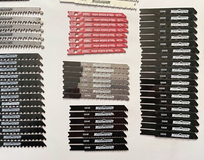 100 PC WHOLESALE LOT ASSORTMENT OF MASTERCRAFT U SHANK JIG SAW BLADES JIGSAW
