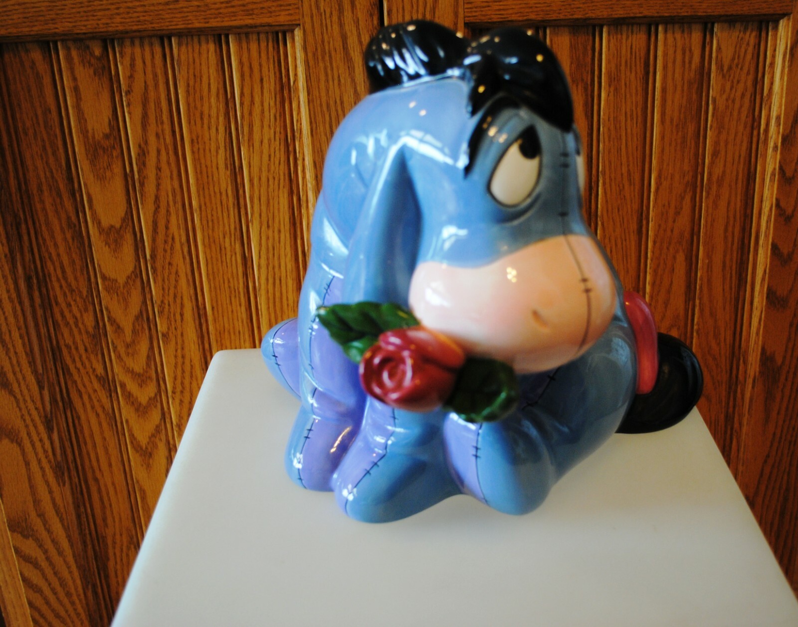Eeyore with Rose Cookie Jar Disney Winnie the Pooh