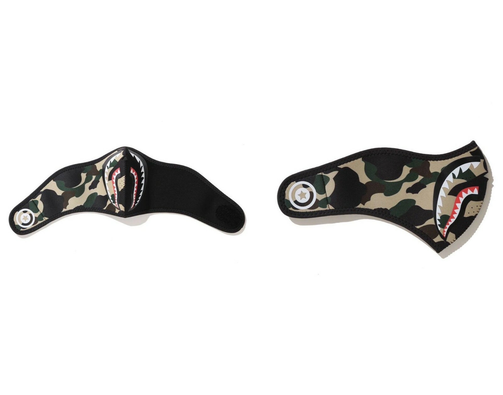 A Bathing Ape Bape 1st Camo Shark Face Mask Yellow/Black