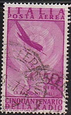Stamp Italy SC C121 1955 Airmail Mazzini Posta Area Used