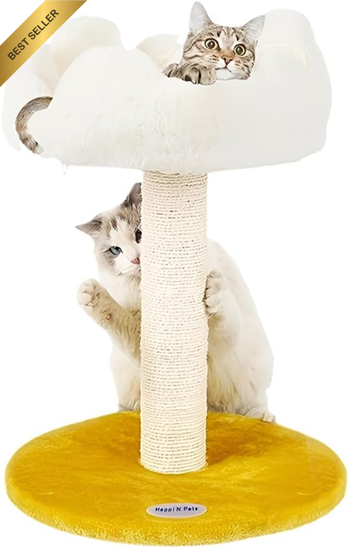Cute Cloud Cat Scratching Post, Sisal Rope Pussy Pillar, Interactive Mog Tree, S