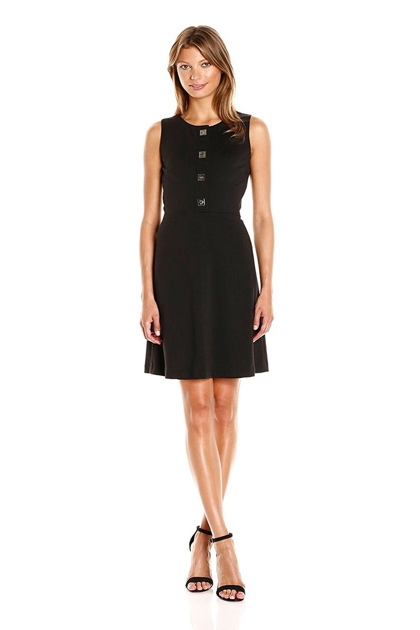 

Tommy Hilfiger NWT Modern ЧЕРНОЕ платье с понте и расклешенной юбкой, размер, Черный, Elegant