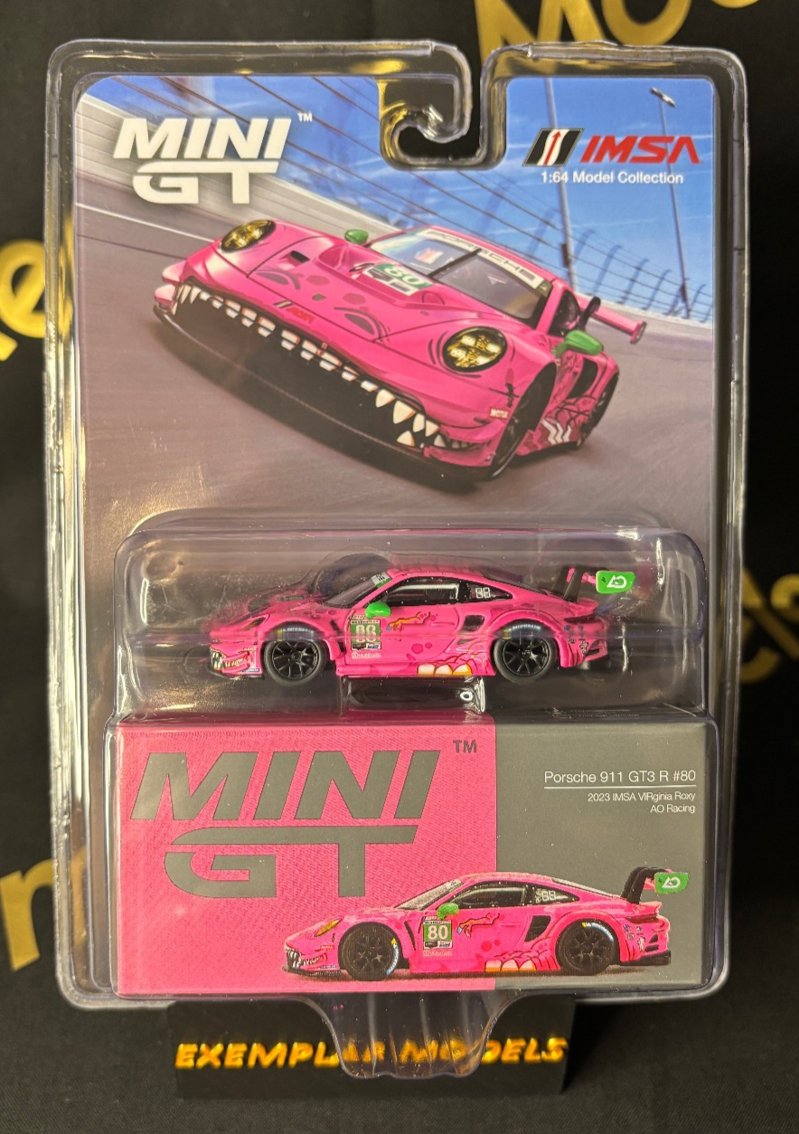 【MINI GT】368.472.290.308.250 Mini GT 1/64 IMSA GTD #80 Pink AO Racing Roxy Porsche 911