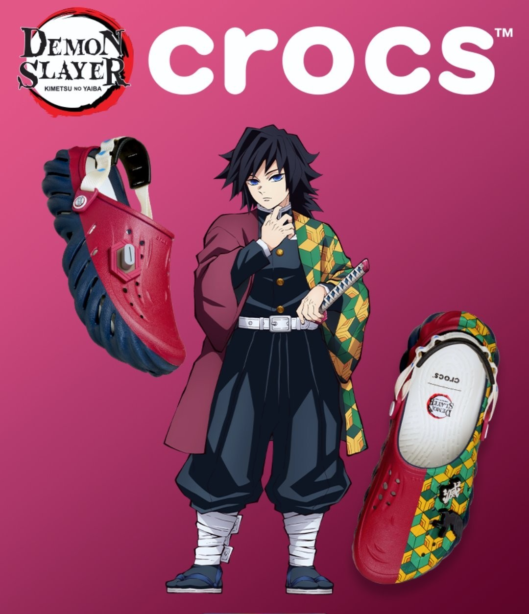 chono
チェック柄 ダブルブレスト ジャケット NEW Crocs Echo Clog Demon Slayer Giyu Tomioka | Men Sizes 8