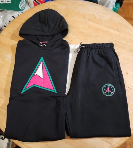 AIR JORDAN JUMPMAN BLACK PINK SWEATSUIT HOODIE PANTS NEW