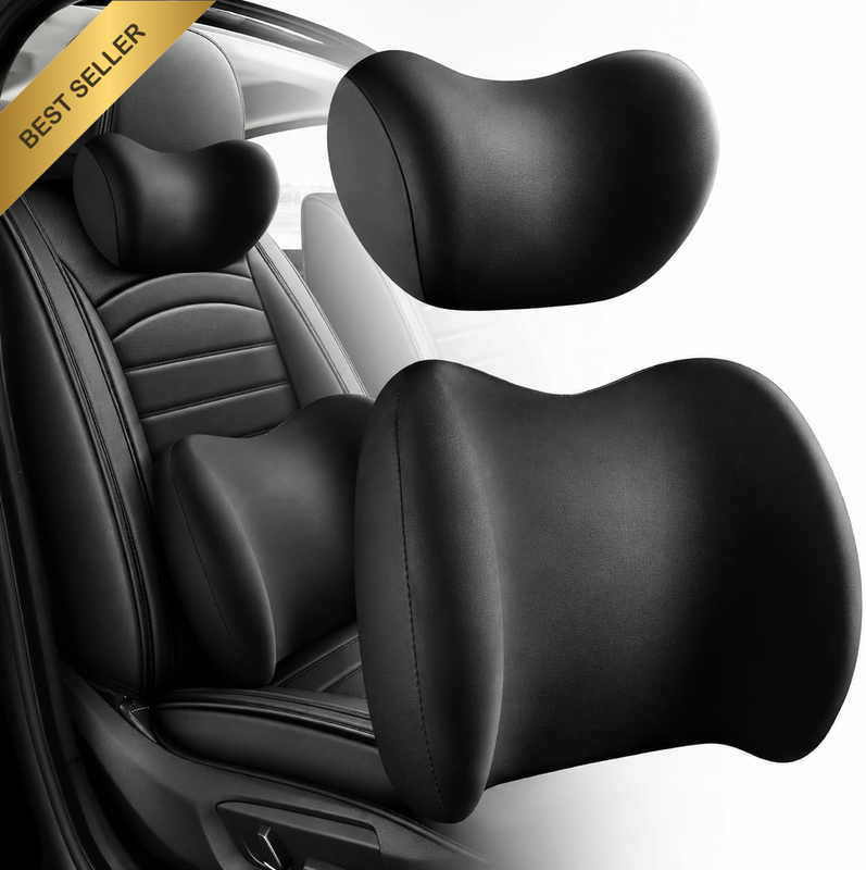 Car Headrest & Lumbar Support Cushion, Soft Memory Foam Carseat Pillows