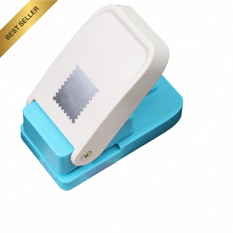 Portable Square Hole Punch, Heavy Duty Paper Cutter Tool for Stamps, Postage, Ca