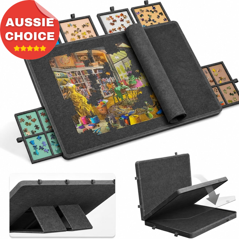 1000Pcs Foldable Puzzle Board with 6 Drawers Non-Slip Felt Portable Tray