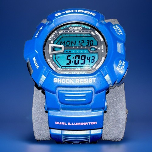 G-Shock G-9000MX Mudman Watch Matte Blue Black Vintage Used