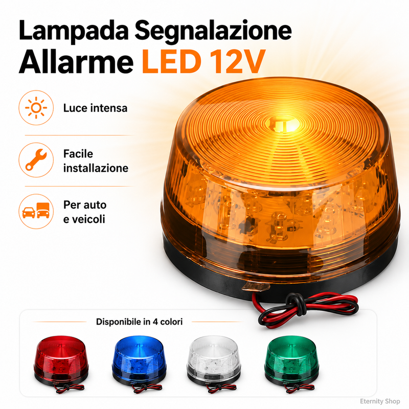 Luci Emergenza LED 12V Lampeggiante Segnalatore Camion Auto Soccorso Stradale