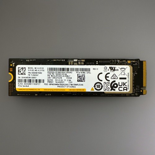 512GB Samsung MZ-VL25120 NVMe M.2 PCIe SSD MZVL2512HCJQ