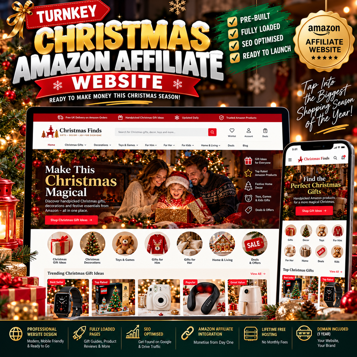 Christmas Amazon Affiliate Website | Automated Autoblog | Amazon Associate