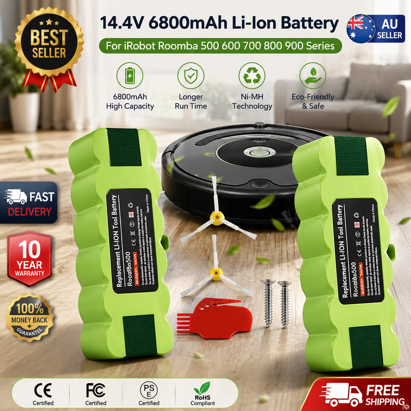 14.4V 6800mAh Li-Ion Battery for iRobot Roomba 500 600 700 800 900 Series