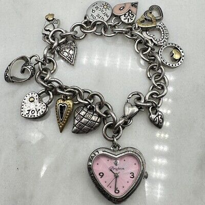 Brighton Power of Pink Watch Bracelet Heart Charms - NEW BATTERY