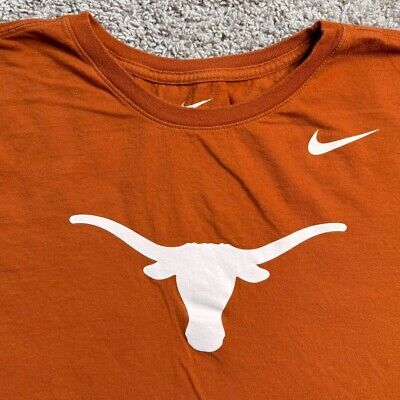 Nike UT Texas Longhorns T Shirt Mens 3XL Athletic Cut Long Sleeve Burnt Orange
