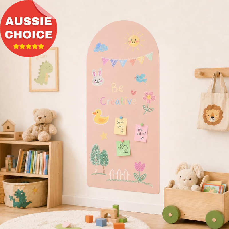 Large Pink Chalkboard Wall Decal 39.3" X 17.5" Matte Kids Drawing Board