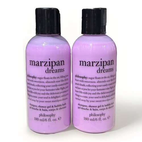 (2) Philosophy Marzipan Dreams Shampoo, Shower Gel & Bubble Bath 6 oz