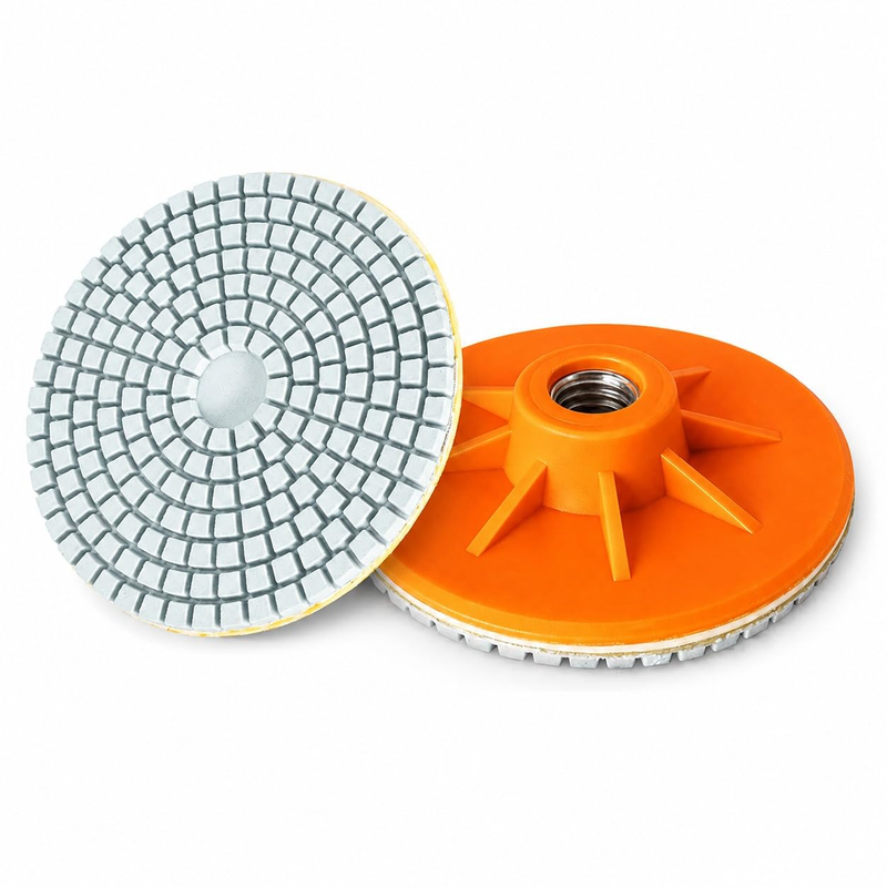 4In Diamond Polishing Pad, 5/8-11 Thread for Wet Dry Grinding