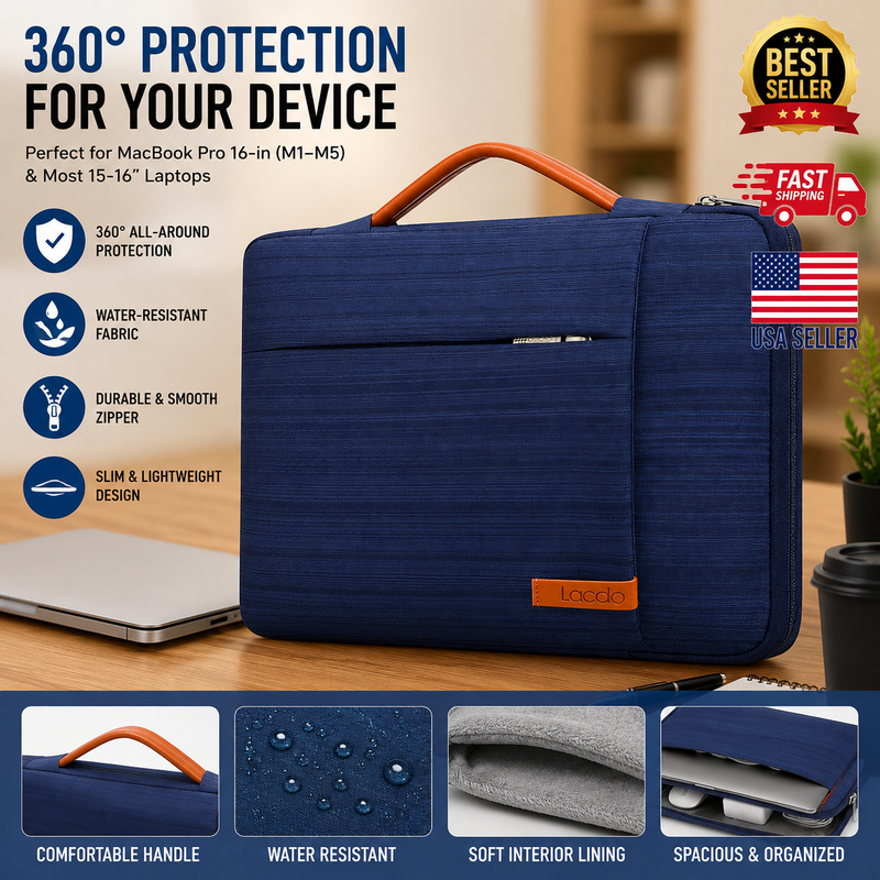 16in MacBook Pro Sleeve Case M5 M4 M3 M2 M1 Surface Laptop Blue 360 Protection