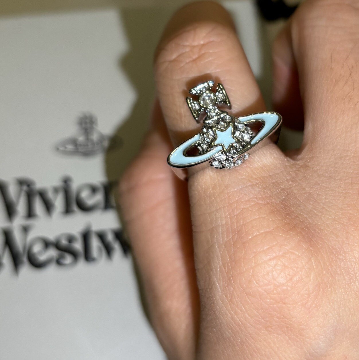 Vivienne Westwood Shooting Star Crystal Saturn Orb Ring