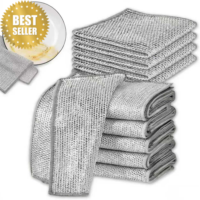 10 Pcs Steel Wool Cleaning Cloths, Reusable Swedish Dish Cloth Non-Scratch Wire
