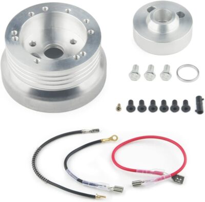 For GM Chevy 5 & 6 Hole Steering Wheel Polished Hub Adapter Flaming River Ididit