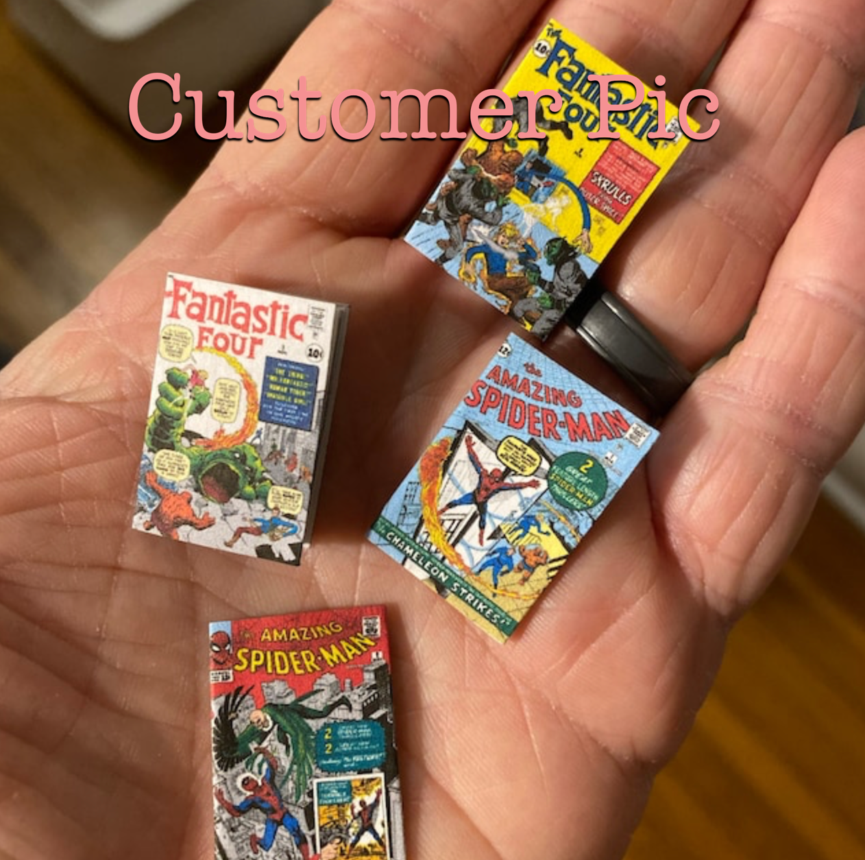 SPIDER-MAN COMIC BOOKS 2 Dollhouse Miniatures Illustrated Readable 1:12 Scale