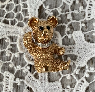 Panetta Teddy Bear Gold Plated Rhinestone