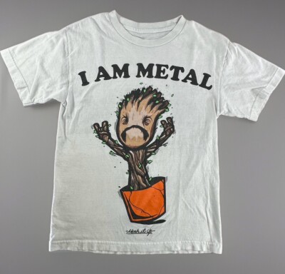 I Am Metal Baby Groot Head Banging Thrash T-shirt Youth Large Mosh It Up
