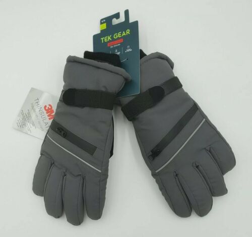 Tek Gear Men's Ski Gloves S/M Water Resistant Touchscreen Gray...