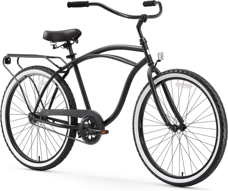 around the Block Men'S Beach Cruiser Bike, Single Speed Step-Through Touring Hyb