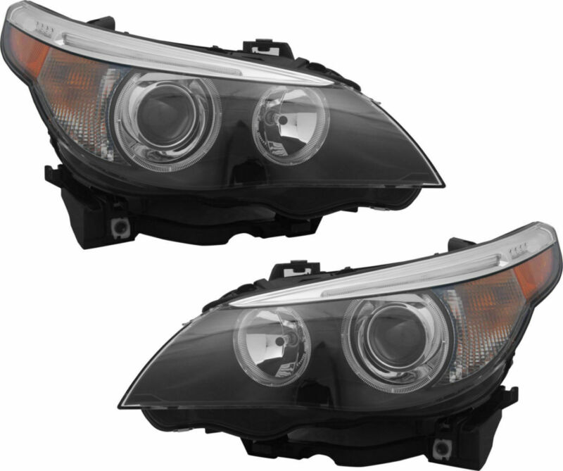 Bmw 5 Series 2004-2007 Hid Xenon Headlights Head Lights Front Lamps Pair