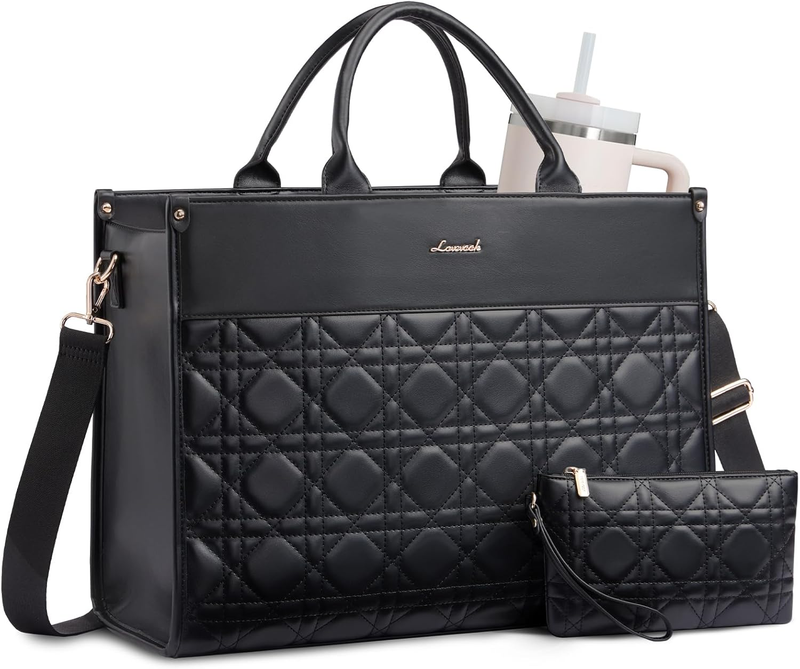 Laptop Tote Bag for Women,Waterproof Leather Work Bag for Teacher,Business Office Work Bag Briefcase,Gifts for Women