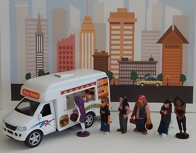 Homies 6 different figures & Fast  Food Truck great for 1:32 dioramas
