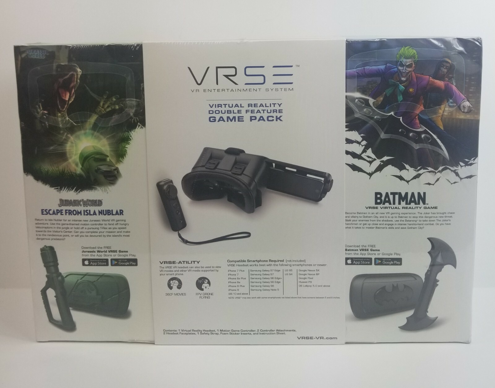 VRSE Batman and Jurassic Park Combo Set Virtual Reality Game Pack