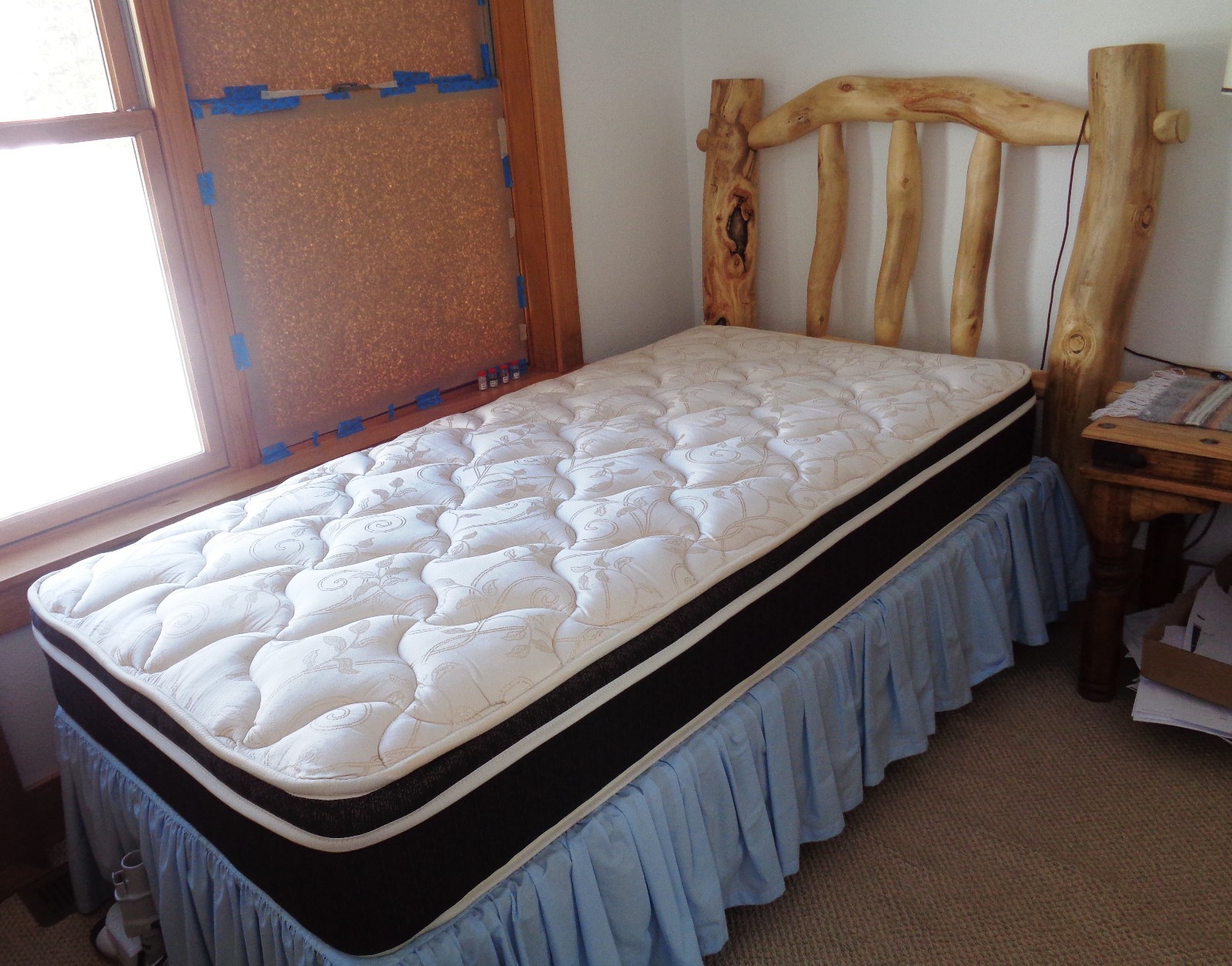 WOW NICE $1249 Log Bedframe Bed Frame With Mattress And Box Springs L@@K !
