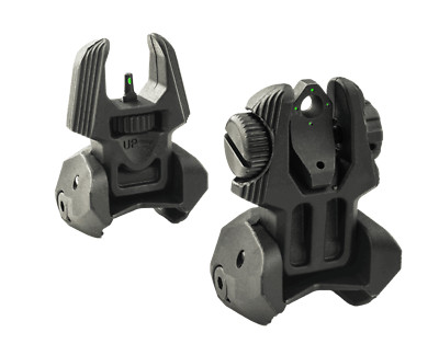 MEPROLIGHT FRBS - Flip Backup Sights 4 Dot Rear / Orange Hyper Bright Front