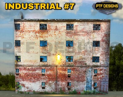 O Scale Scratch Built Industrial #7 Factory Building LED Front/Flat, MTH Lionel