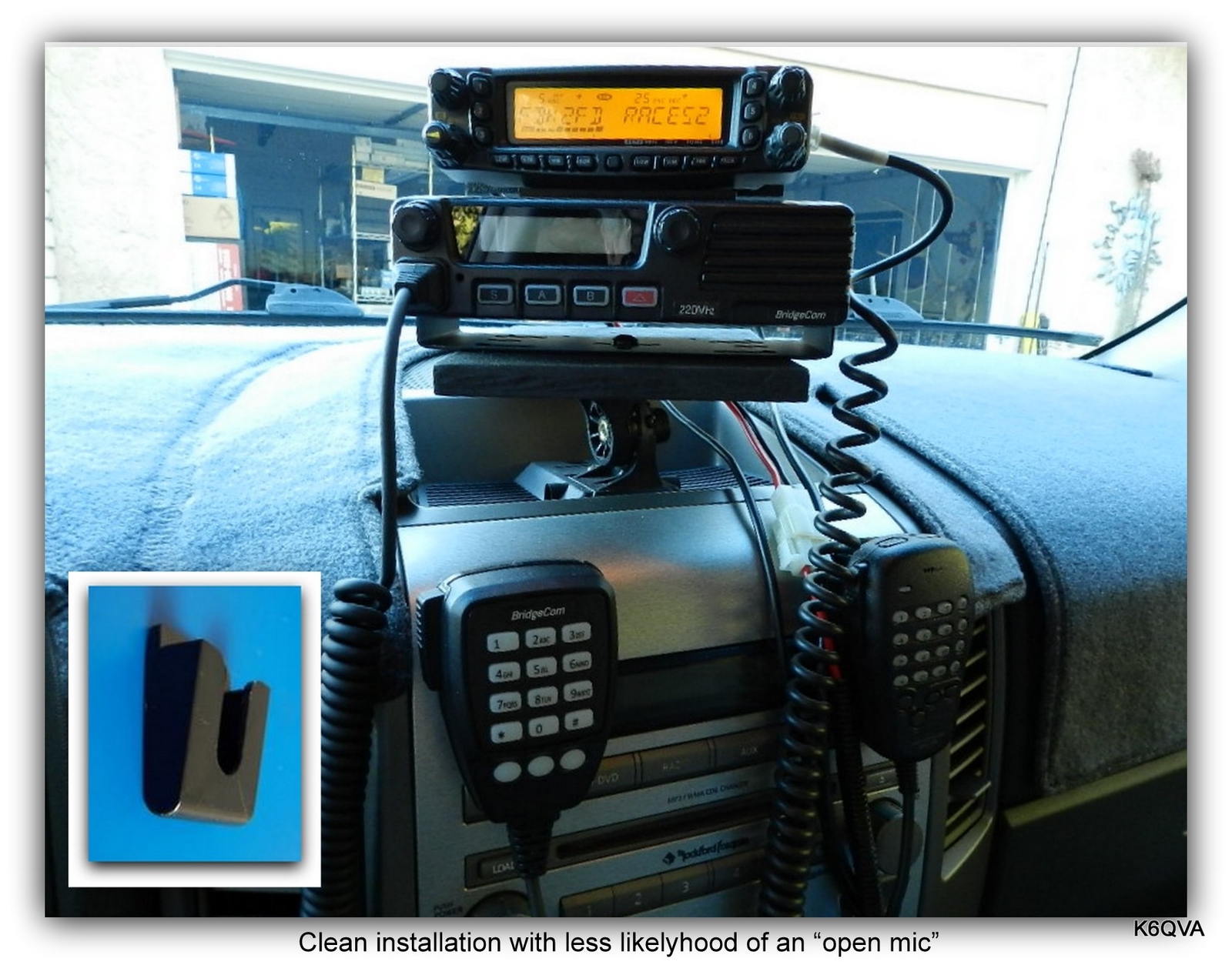 Workman MH4B Black CB Radio Microphone Holder w/ Super Sticky Adhesive