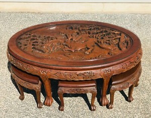 Solid Carved Wooden Coffee Table Glass Top | Coffee Tables | Gumtree