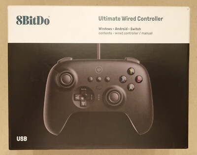 8Bitdo Ultimate Wired Controller USB Windows 10 PC Android Nintendo Switch Black