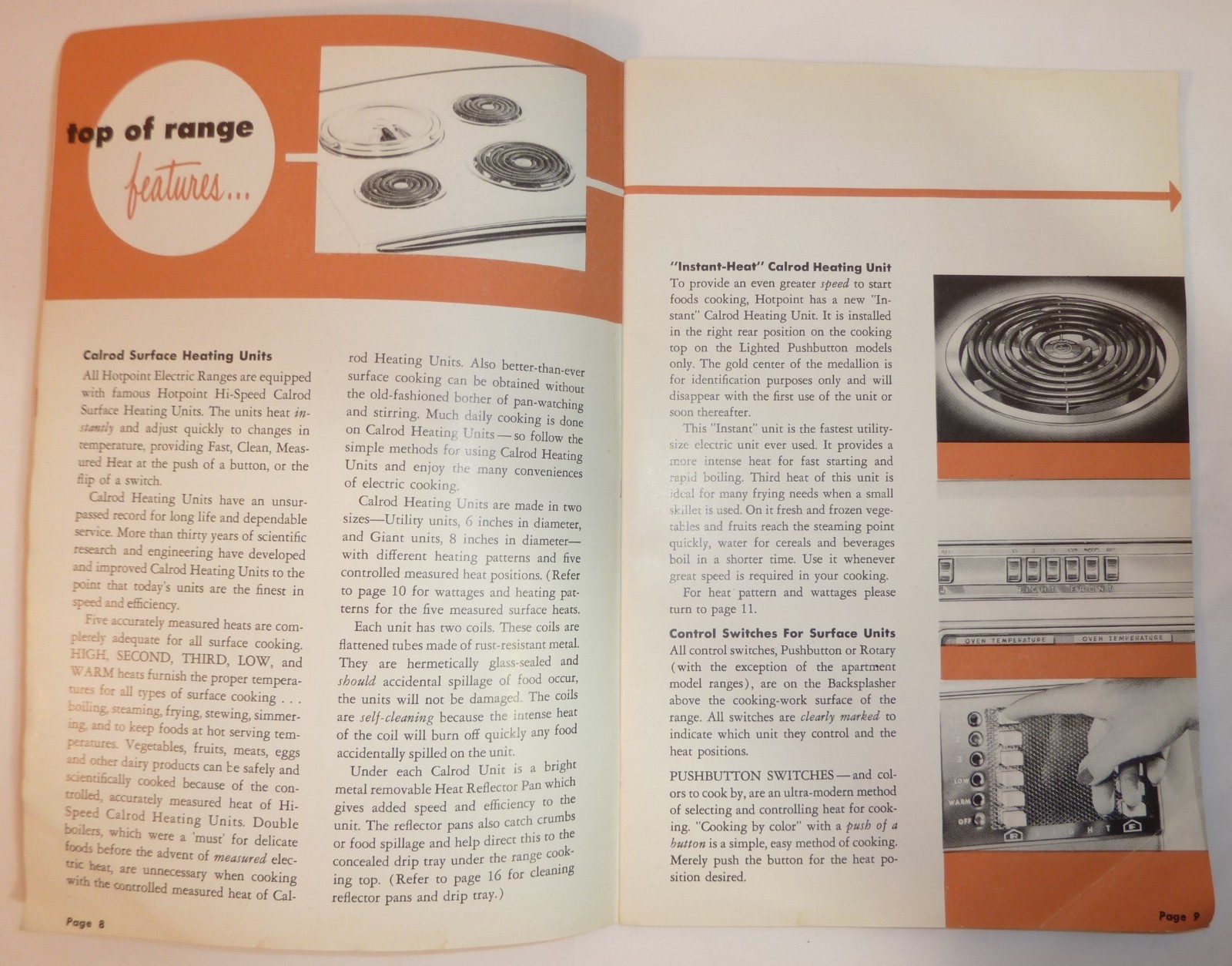 Vtg Hotpoint Automatic Electric Range Use & Care Booklet for 7 Different Models
