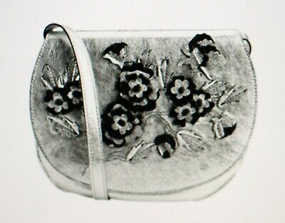 ABRO Shoulder Bag Silver Floral Design New with Label