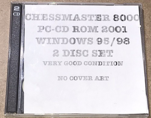 Chessmaster 8000 (PC, 2000) windows strategic chess board game 2 Disc No Booklet