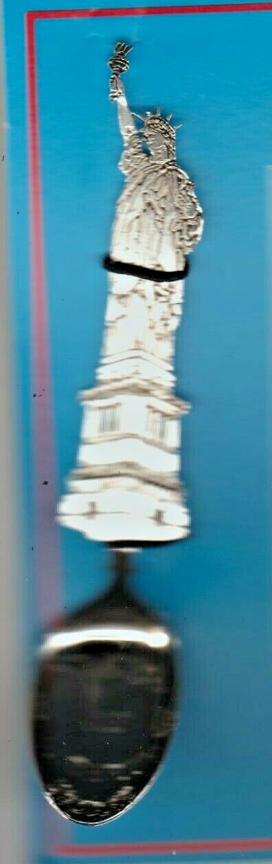 Statue of Liberty New York City FORT Souvenir Spoon NiP Windows See Thru Big Box