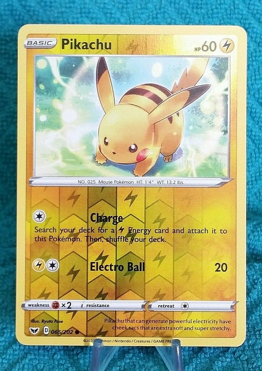 ポケモンカード　パッチール　HP60 初版　065 Pikachu 065/202 Reverse Holo Foil Pokemon NM/Mint Sword and