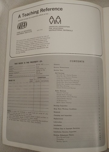 ball and roller bearings School instruction manual