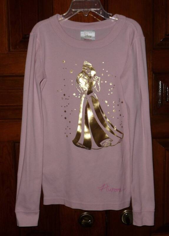 DISNEY COLLECTION HANNA ANDERSSON Girls Pink Long Sleeve Top AURORA Sz 140 US 10