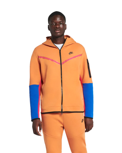 

Мужская толстовка из технического флиса с молнией во всю длину Nike Sportswear Hot Curry/розовый/синий/черный —, Hot curry/pink/blue/black