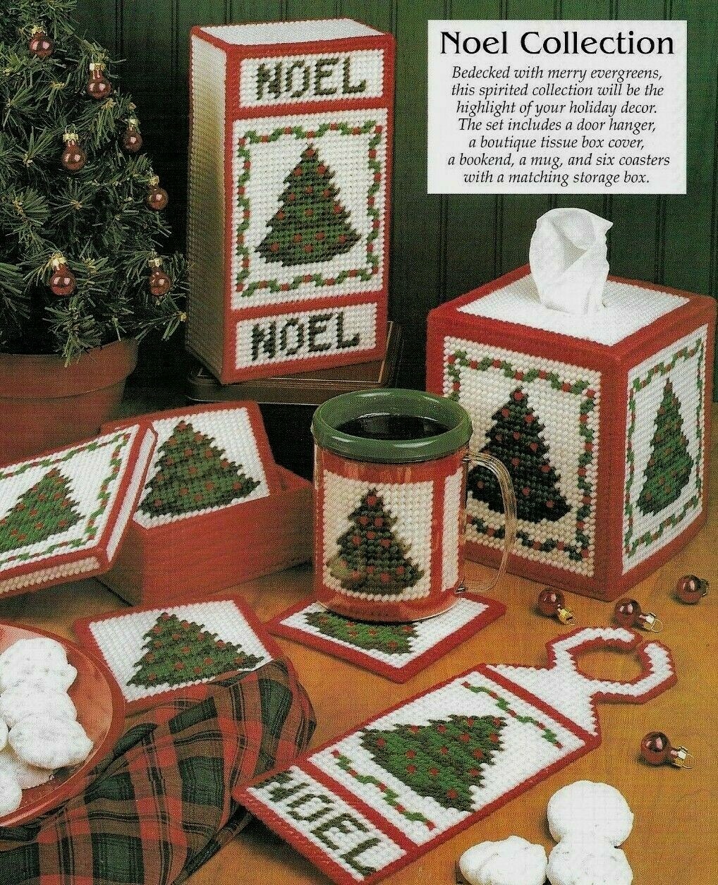 noel-collection-tree-coasters-christmas-plastic-canvas-pattern-instructions-ebay